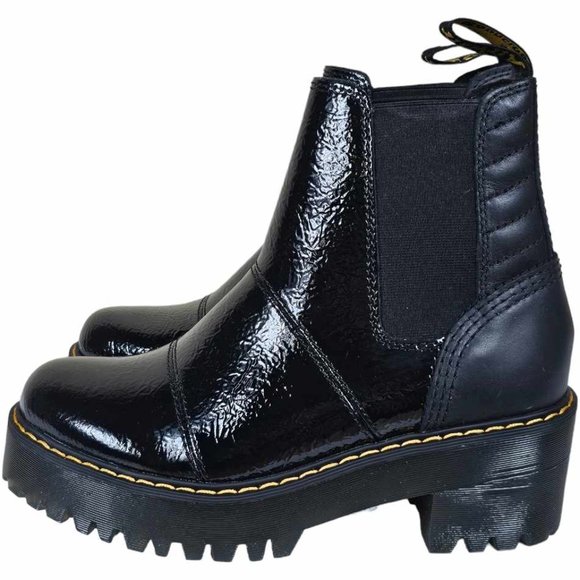 NEW Dr. Martens Black Patent Leather Chelsea Boots Rozalie  Size 7 - Picture 5 of 14